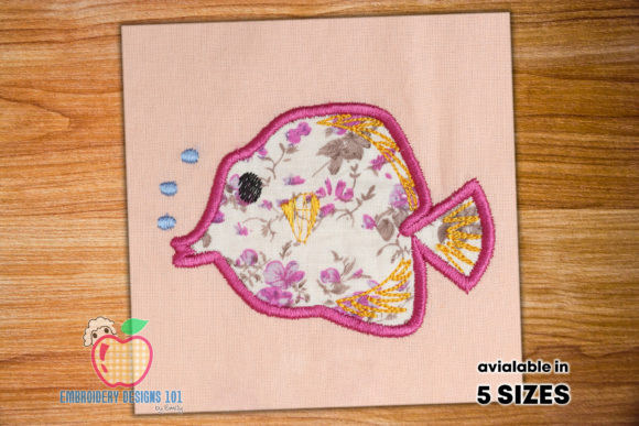 Cartoon Fish with Air Bubbles Applique