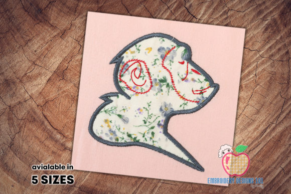 Close Up of Monkey Face Applique Pattern