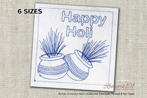 Holi Colorful Pots Redwork: A Seasonal Embroidery Review