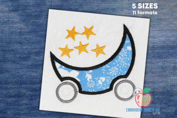 Moon Cartoon Trolley with Stars Applique Review for Boutique Apparel
