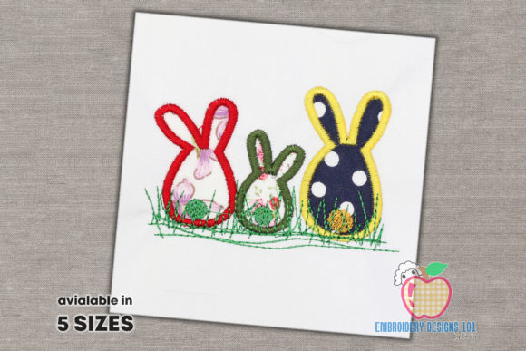 Three Small Easter Bunny Applique for Gifts